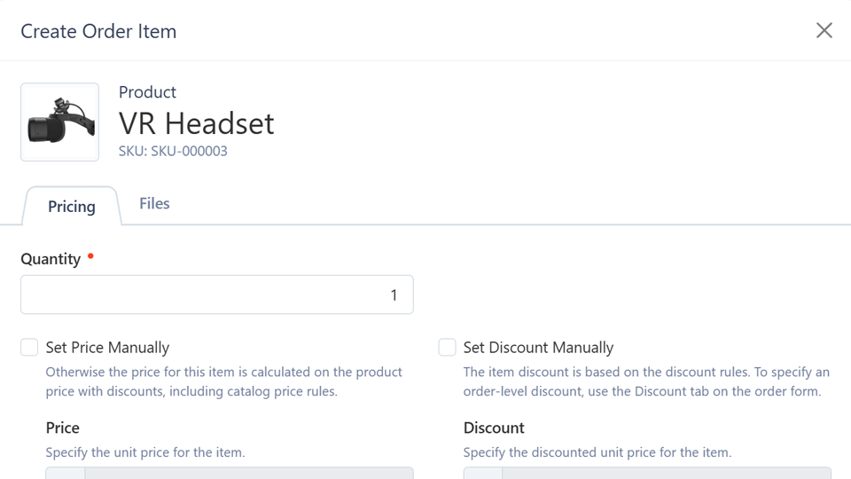 Backend order creation