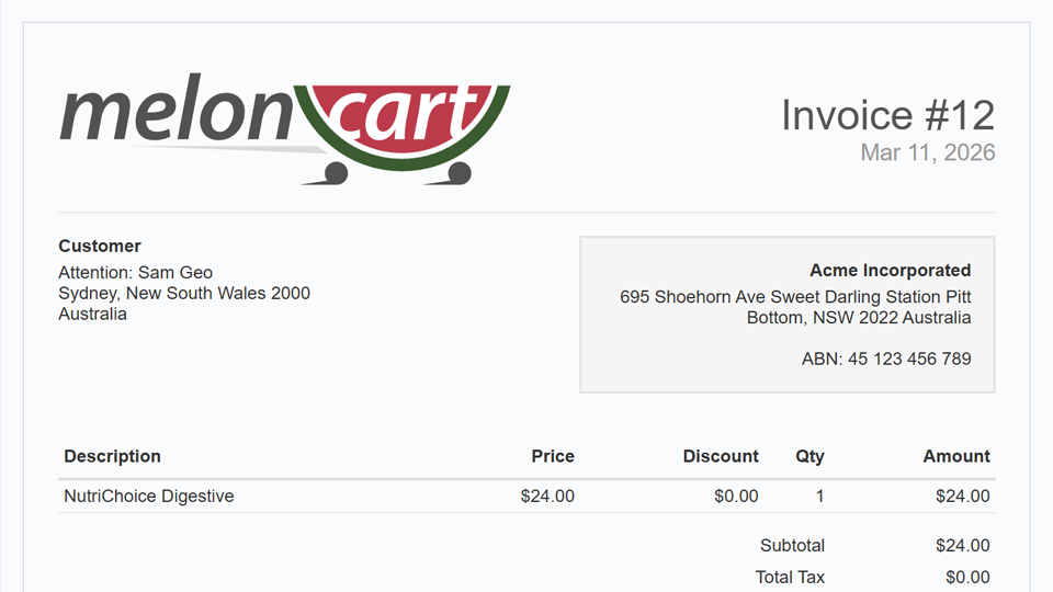 Invoices and packing slips