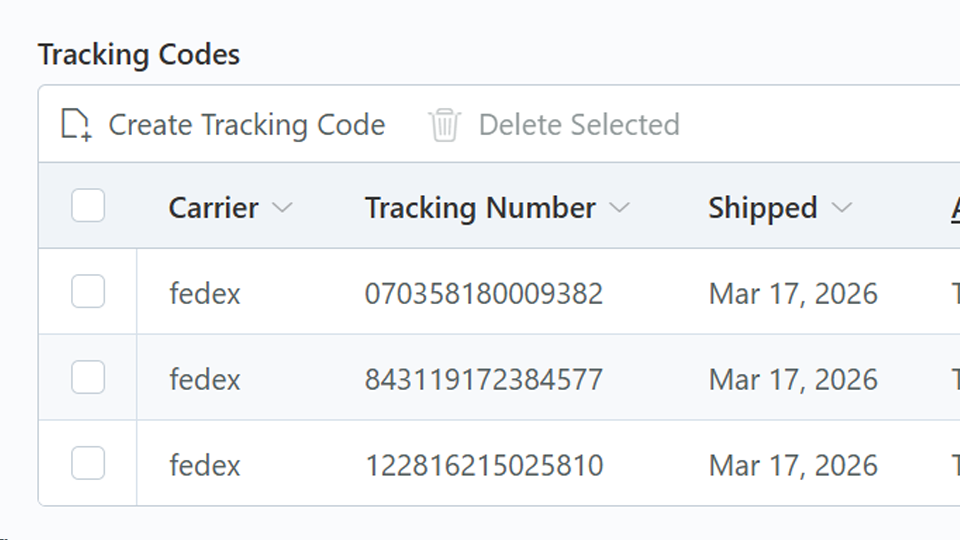 Shipping tracking